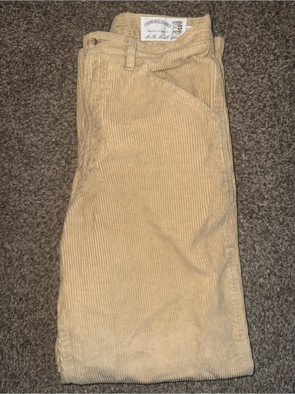 Corduroy Pants Light Beige Size 30/40 European Size 30W US